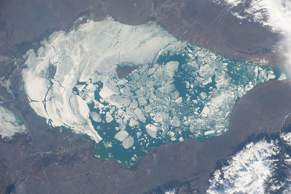 Lake Alakol With Ice Kazakhstan jigsaw puzzle